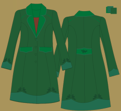 Vlněný kabát - Kombinace 3 zelených