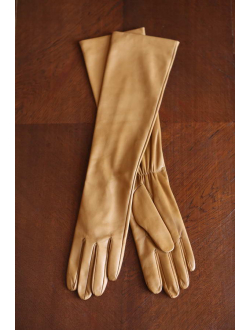 Kožené karamelové rukavice